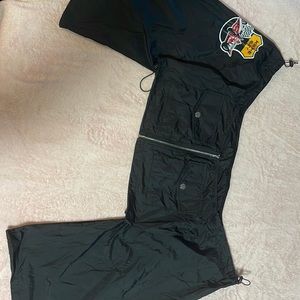 Biker off shoulder flap pocket crop top one size never worn